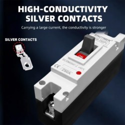 Siguranta automata DC PV SINOTIMER SM8-250PV, 250A, 1P, 600V DC, disjunctor fotovoltaic, protectie suprasarcina si scurtcircuit